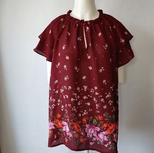 💥 BOGO Old Navy Flowy Ruffle Blouse Size Large